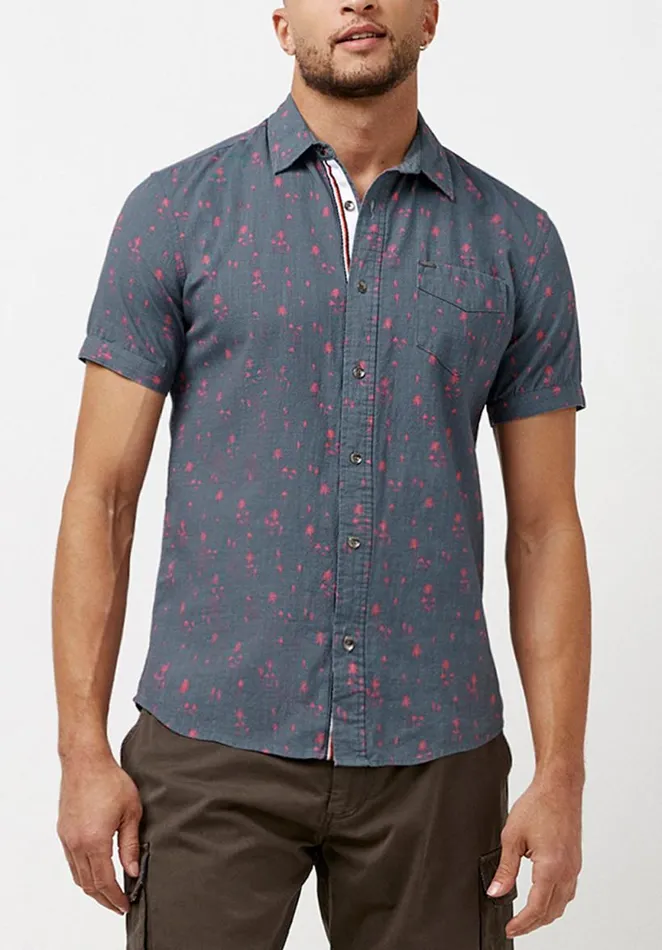 Men Short Sleeve Suma Slimfit Shirt Charcoal Buffalo David Bitton Shirts