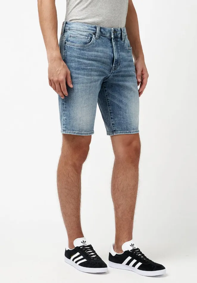 Men Super Stretch Relaxed Straight Dean Sanded Shorts Indigo Buffalo David Bitton Shorts