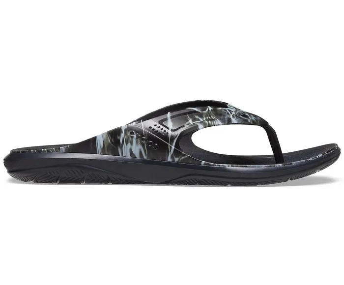 Men Swiftwater Mossy Oak Elements Wave Flip Black Crocs FlipFlops