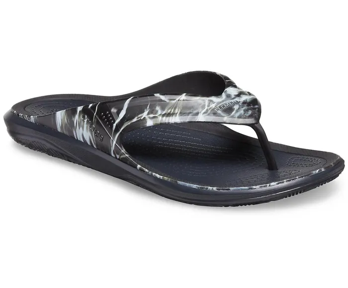 Men Swiftwater Mossy Oak Elements Wave Flip Black Crocs FlipFlops