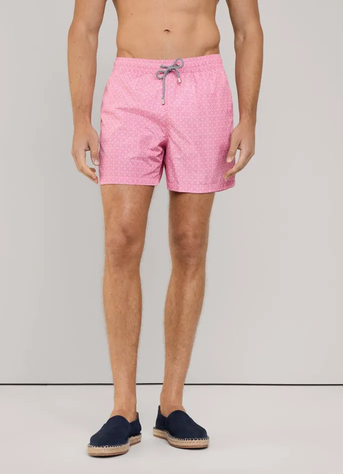 Men Swimwear Faonnable Chains Swim Shorts Magenta Purple