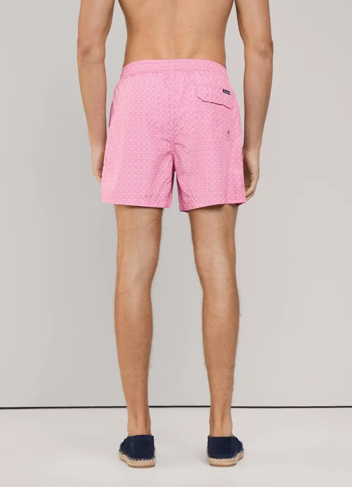 Men Swimwear Faonnable Chains Swim Shorts Magenta Purple