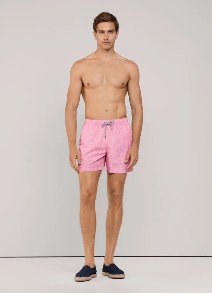 Men Swimwear Faonnable Chains Swim Shorts Magenta Purple