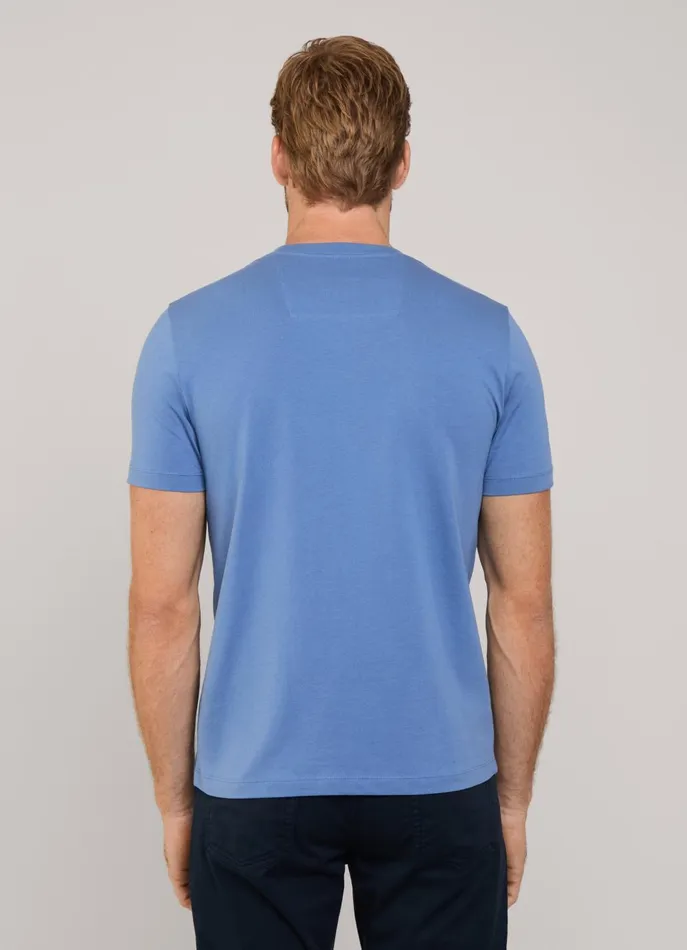Men TShirts and Sweatshirts Faonnable Regular Fit Front Pocket TShirt Dark Denim Blue