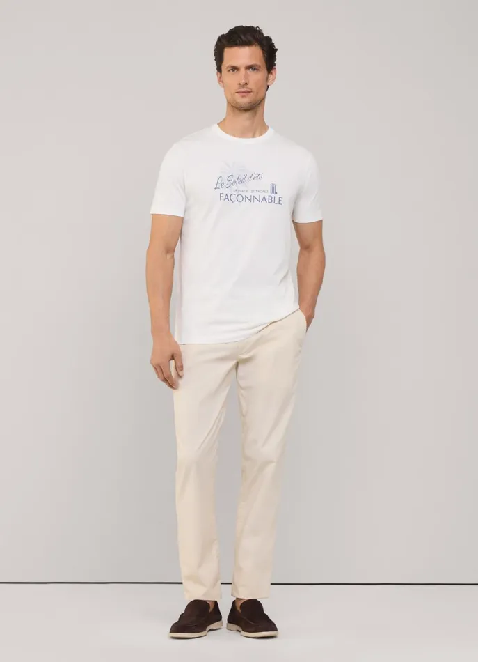 Men TShirts and Sweatshirts Faonnable Regular Fit Palm Tree TShirt Off White