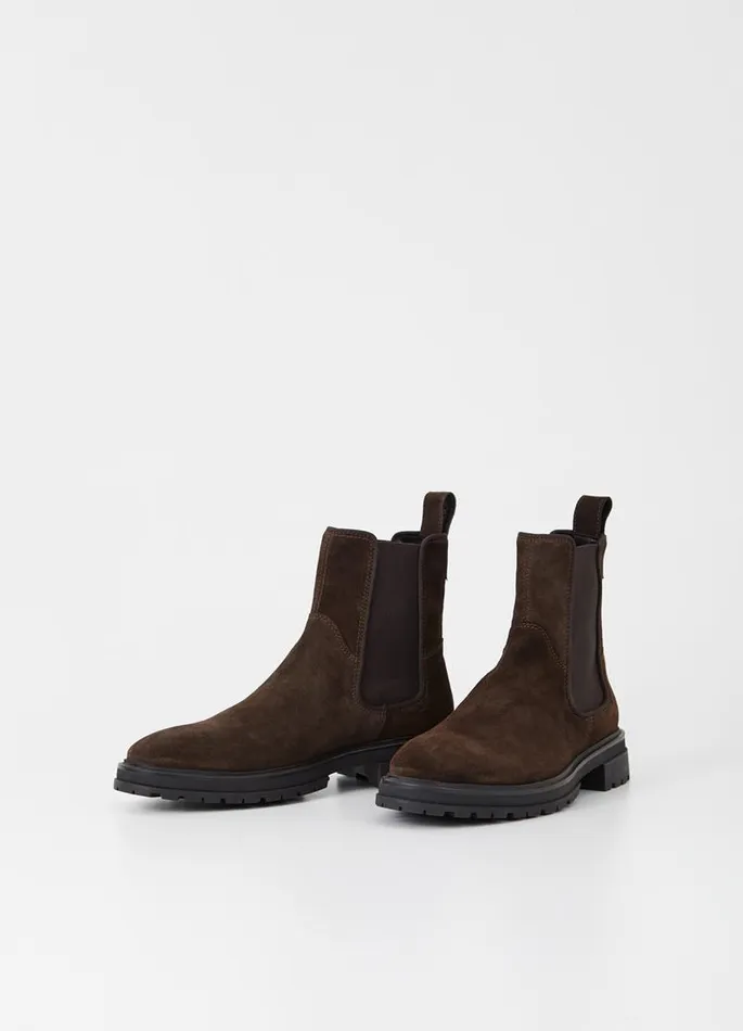 Men Vagabond Boots JOHNNY 20 BOOTS Dark Brown Suede