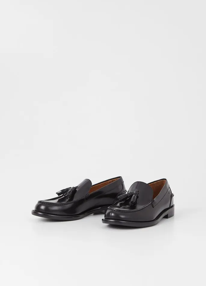 Men Vagabond Loafers STEVEN LOAFER Black Polished Leather