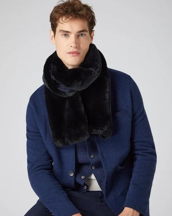 MenWomen Unisex Long Fur ScarfIn Navy Blue Navy Blue NPeal Scarves