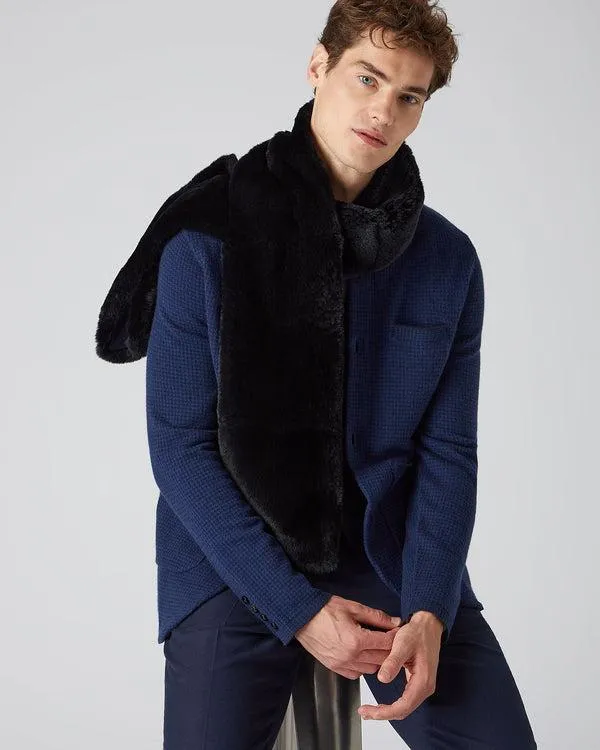 MenWomen Unisex Long Fur ScarfIn Navy Blue Navy Blue NPeal Scarves