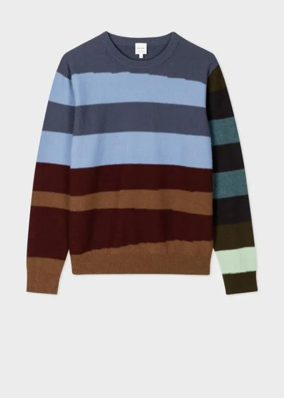 Mens Block Stripe Lambswool Sweater Paul Smith Sweaters
