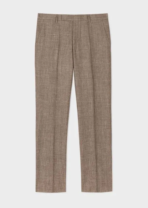 Mens Brown Check Pants Paul Smith Suits