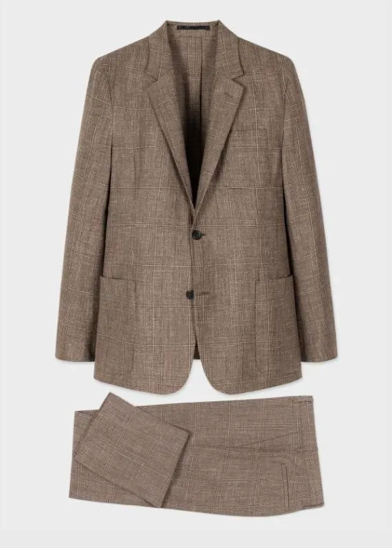 Mens CasualFit Check SuitWoolSilkLinen Brown Check BlazerBrown Check Pants Paul Smith Suits Mens CasualFit Check SuitWoolSilkLinen Brown Check BlazerBrown Check Pants Paul Smith Suits