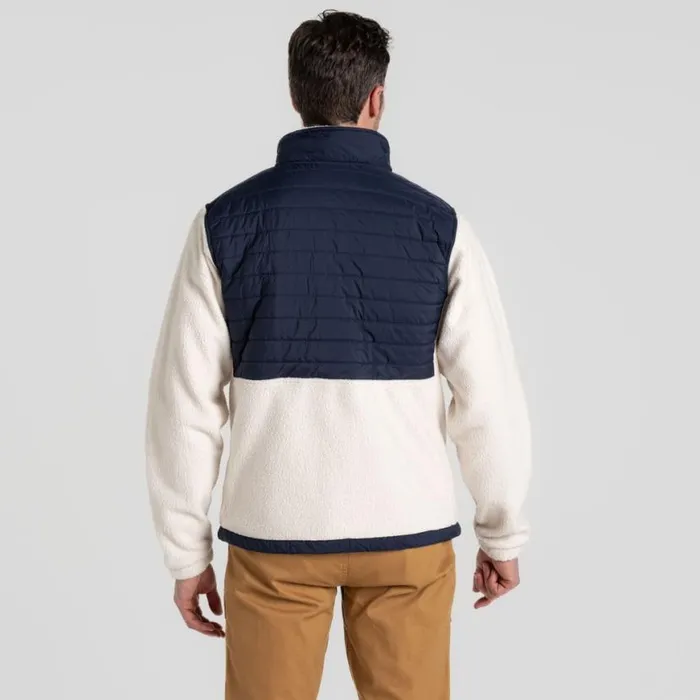 Mens Full Zip Fleece Craghoppers Montadale Insulating Hybrid Jacket Ecru Blue Navy Mens Full Zip Fleece Craghoppers Montadale Insulating Hybrid Jacket Ecru Blue Navy