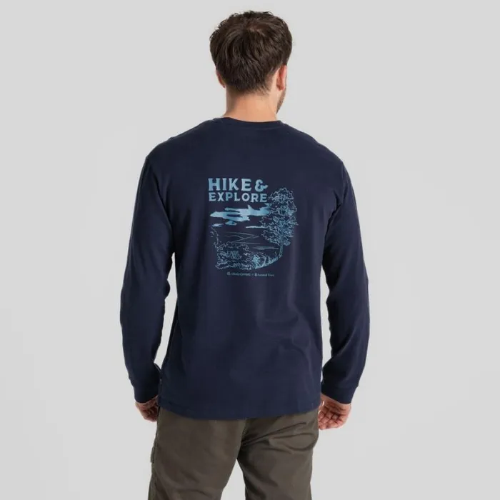 Mens Long Sleeve Craghoppers National Trust Limestone Long Sleeved Top Blue Navy Mens Long Sleeve Craghoppers National Trust Limestone Long Sleeved Top Blue Navy