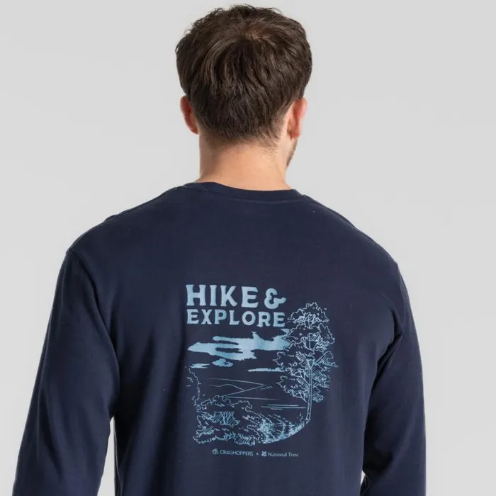 Mens Long Sleeve Craghoppers National Trust Limestone Long Sleeved Top Blue Navy Mens Long Sleeve Craghoppers National Trust Limestone Long Sleeved Top Blue Navy