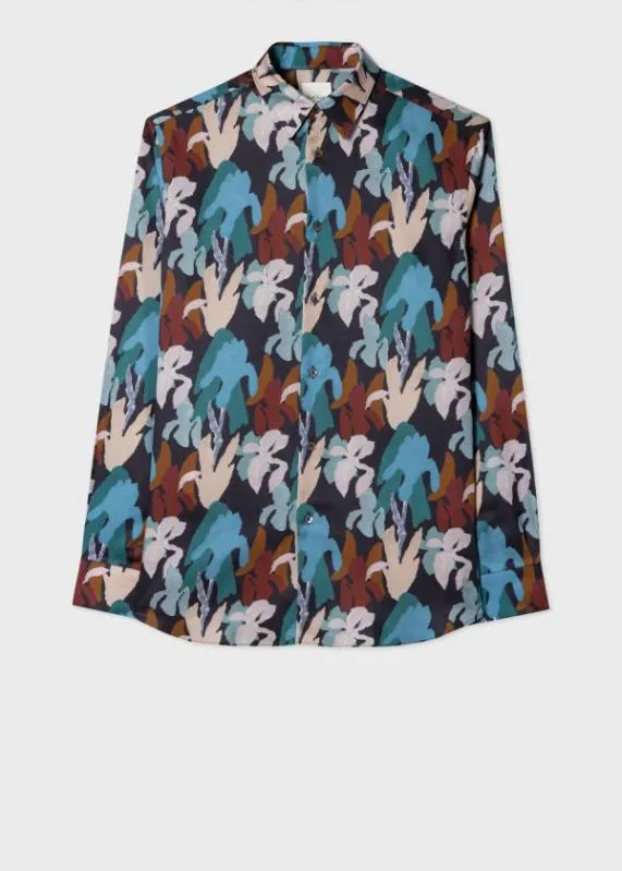 Mens Navy 039Iris039 Print Lyocell Shirt Paul Smith Shirts