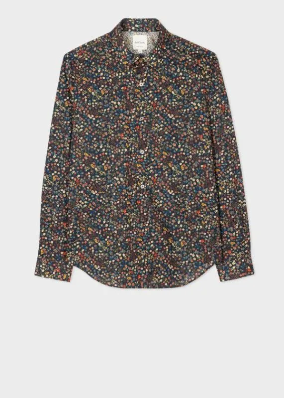 Mens Navy 039Liberty Floral039 Print Shirt Paul Smith Shirts