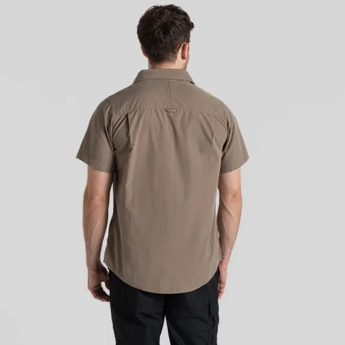 Mens Short Sleeve Craghoppers Expert Kiwi Short Sleeved Shirt Pebble Mens Short Sleeve Craghoppers Expert Kiwi Short Sleeved Shirt Pebble