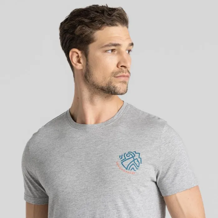 Mens Short Sleeve Craghoppers Lucent Short Sleeved TShirt Soft Grey Marl Oval Mens Short Sleeve Craghoppers Lucent Short Sleeved TShirt Soft Grey Marl Oval