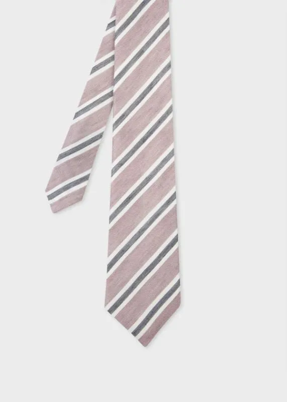 Mens SilkLinen Stripe Tie Paul Smith Ties