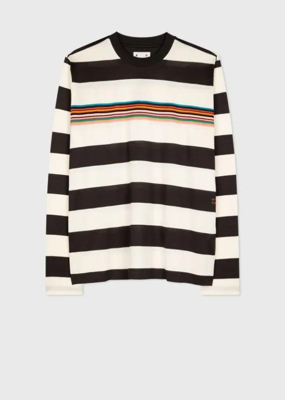 Mens Stripe Cotton LongSleeve TShirt Paul Smith TShirts