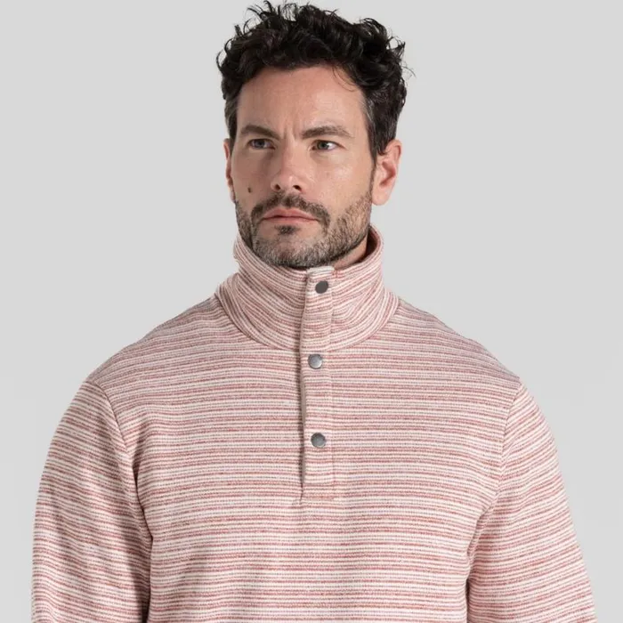 Mens Sweatshirts Craghoppers Pelion Overhead Fleece Red Beach Stripe Mens Sweatshirts Craghoppers Pelion Overhead Fleece Red Beach Stripe