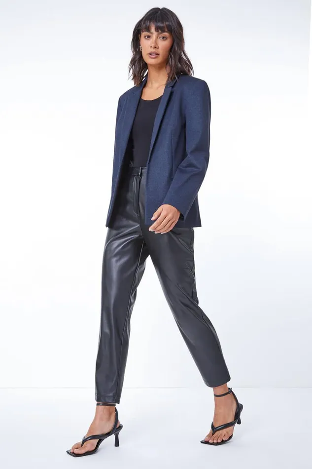Midnight Blue Smart Pocket Detail Jacket Women Roman Jackets