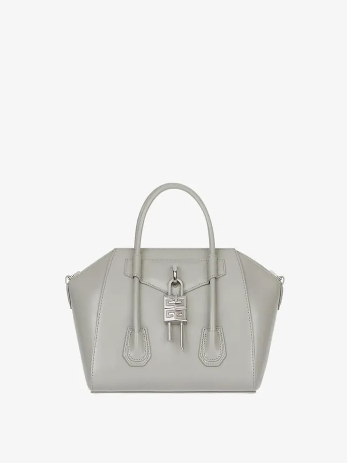 Mini Antigona Lock Bag In Box Leather Medium Grey Women Givenchy Crossbody Bags Mini Antigona Lock Bag In Box Leather Medium Grey Women Givenchy Crossbody Bags