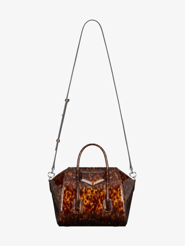 Mini Antigona Lock Bag In Tortoiseshell Leather Blackbrown Women Givenchy Crossbody Bags