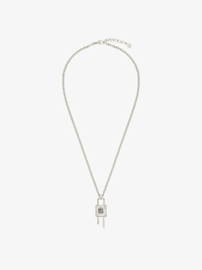 Mini Lock Necklace In Metal With Crystal Silvery Women Givenchy Jewelry