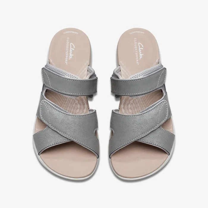 Mira Ease Grey Women Clarks Sandals and Flip Flops