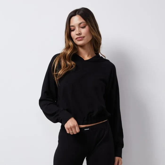 MONROW Hoodies French Terry Crop Hoody 8211 Women MONROW Hoodies French Terry Crop Hoody 8211 Women