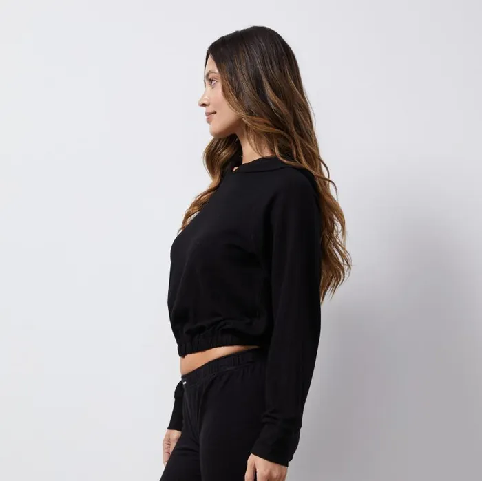 MONROW Hoodies French Terry Crop Hoody 8211 Women MONROW Hoodies French Terry Crop Hoody 8211 Women