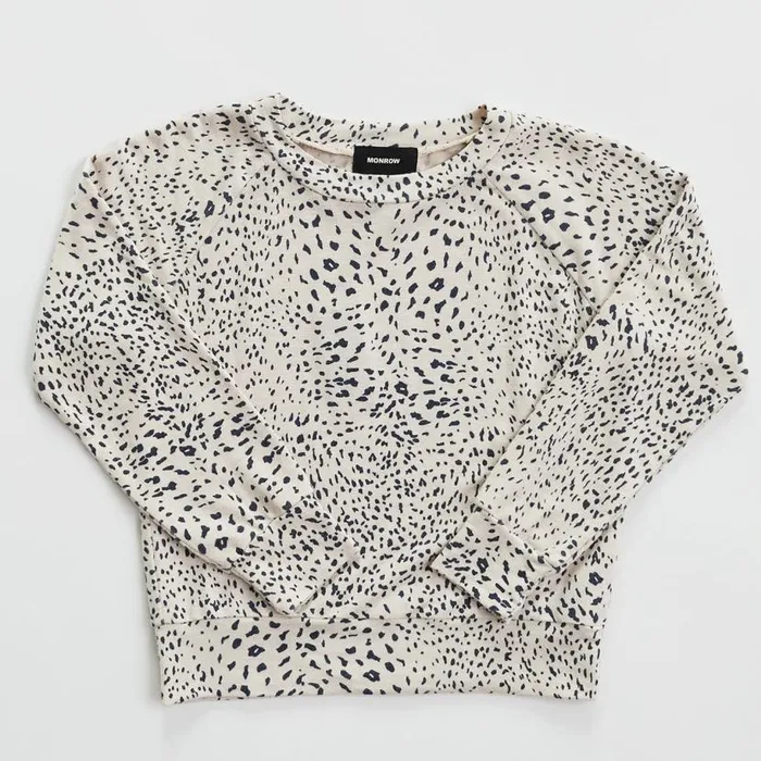 MONROW Kids Kids Mini Cheetah Raglan Sweatshirt 8211 Kids