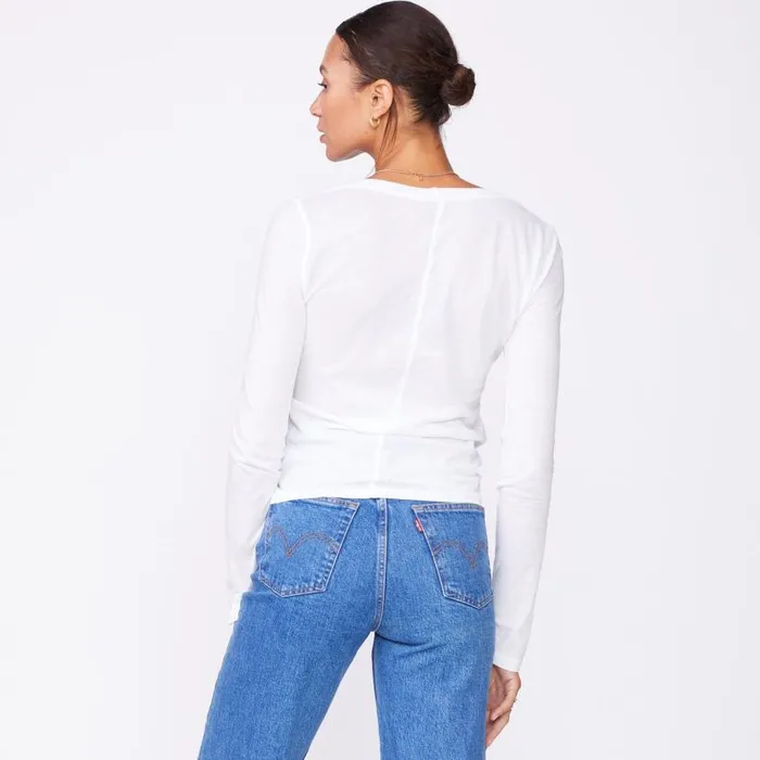 MONROW Long Sleeve Super Fine Jersey Fitted Long Sleeve Crew 8211 Women