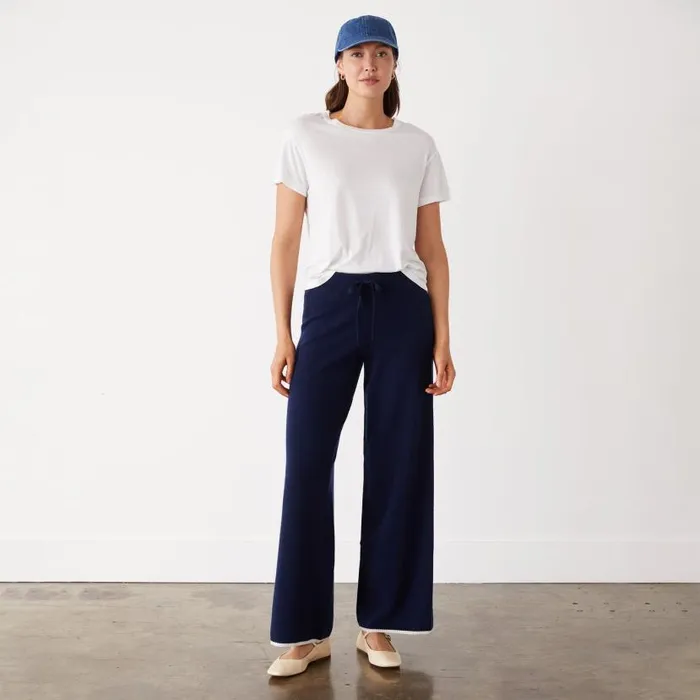 MONROW Sweats Wool Cashmere Wide Leg Sweat 8211 Women