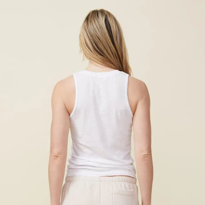 MONROW Tanks Textured Tri Blend Narrow Tank 8211 White Color 8211 Women