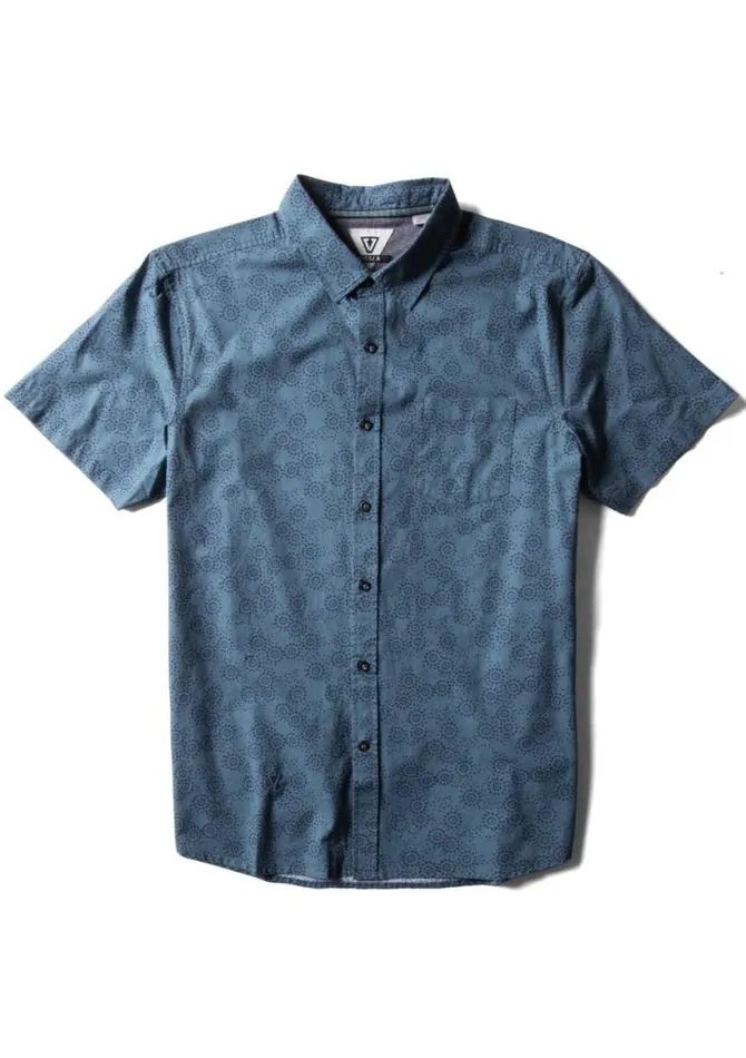 Morsea Eco Ss Shirt Tidal Blue Men Vissla Shirts and Flannels