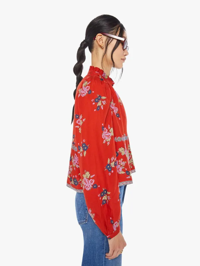 Mother Denim Annabel Shirt Red Carmine 8211 Women