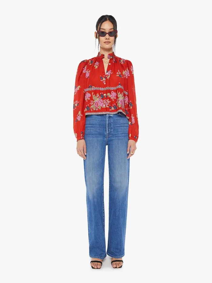 Mother Denim Annabel Shirt Red Carmine 8211 Women