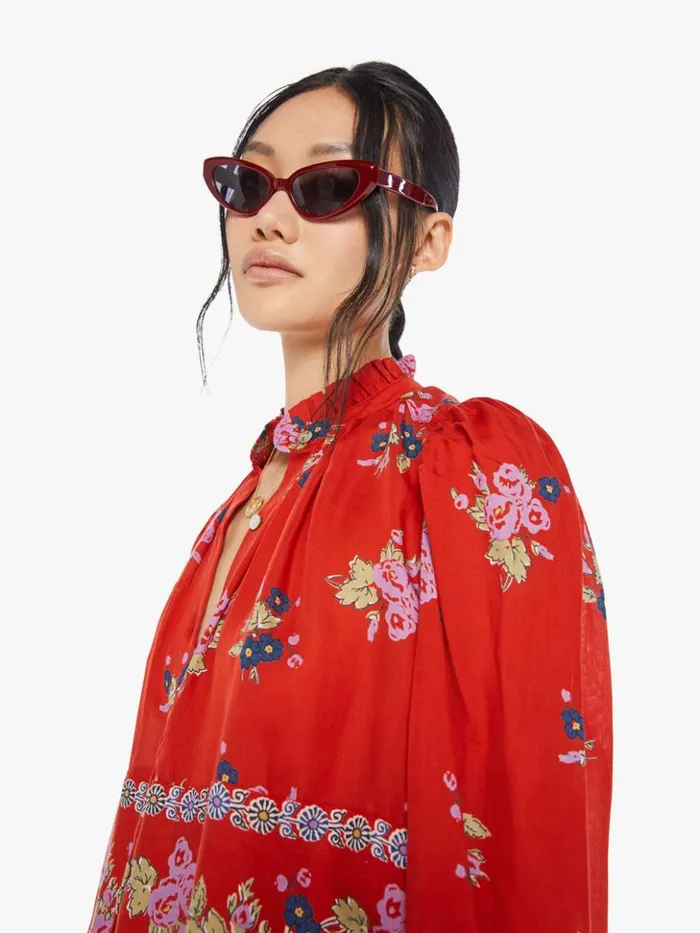 Mother Denim Annabel Shirt Red Carmine 8211 Women