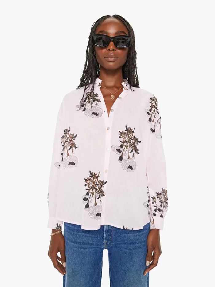 Mother Denim Kiki Bloom Shirt Pink Anemone 8211 Women