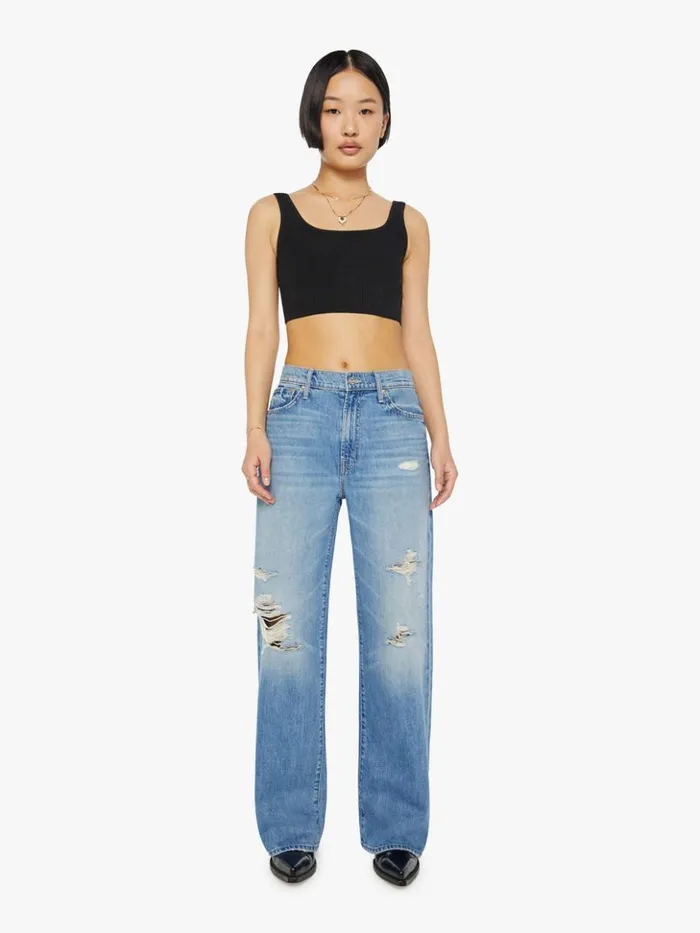 Mother Denim Relaxed Petites The Lil039 Dodger Sneak Wash Tomorrow Always Knows 8211 Women