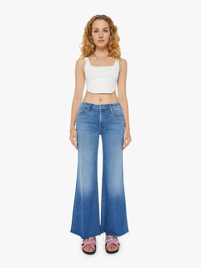 Mother Denim Wide Leg The Roller Fray Wash Work Hard Play Hard 8211 Women