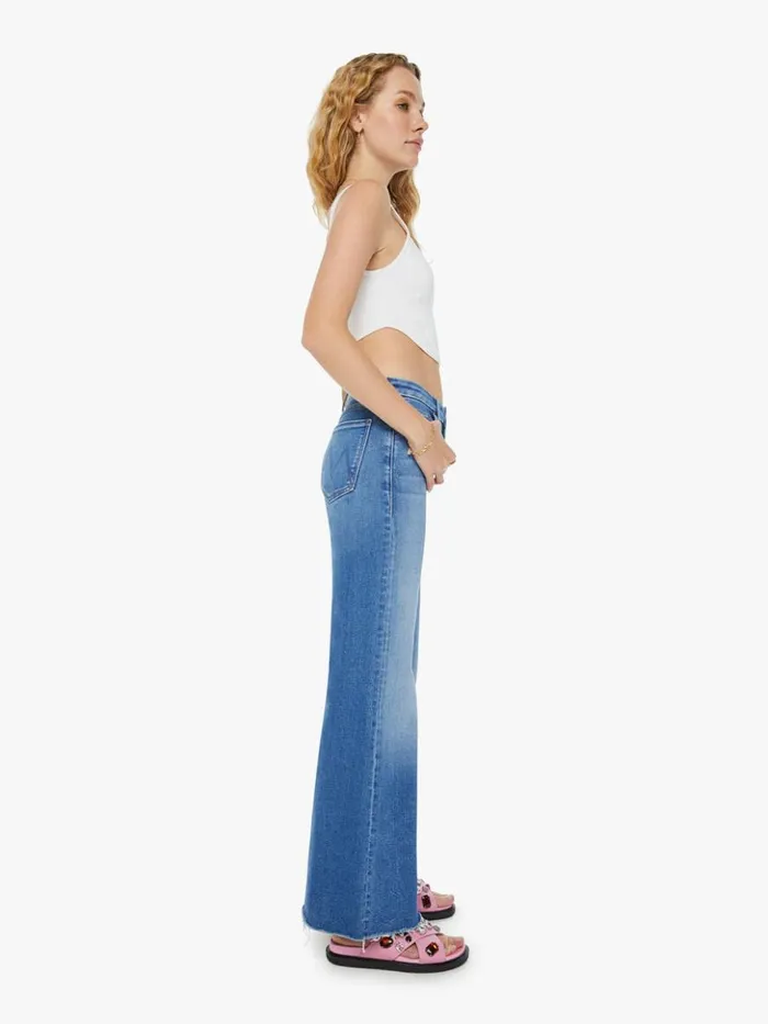Mother Denim Wide Leg The Roller Fray Wash Work Hard Play Hard 8211 Women