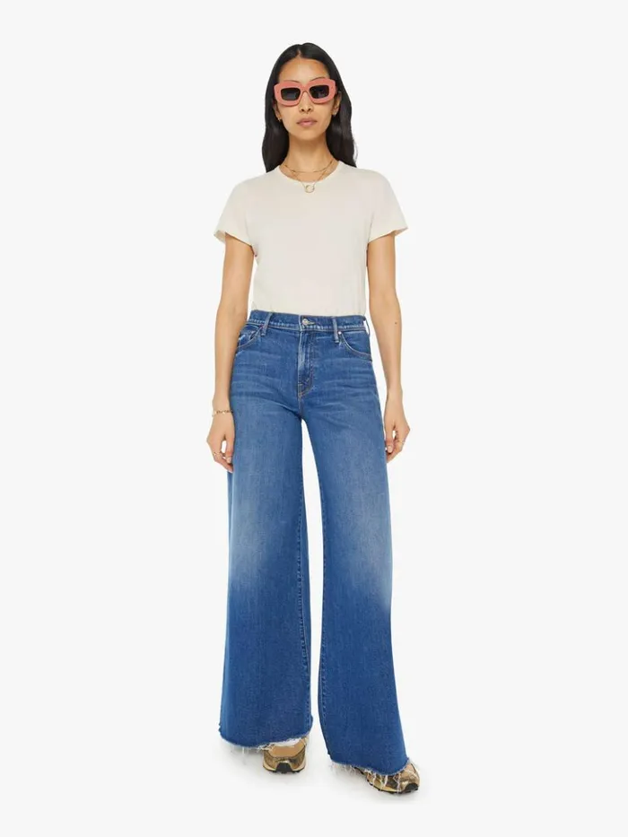 Mother Denim Wide Leg The Swisher Sneak Fray Wash Punch Buggy 8211 Women