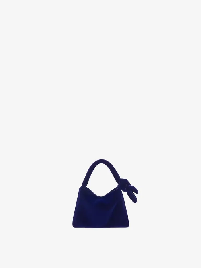 Nano Voyou Bag In Velvet With Bow Detail Dark Navy Women Givenchy Micro Bags