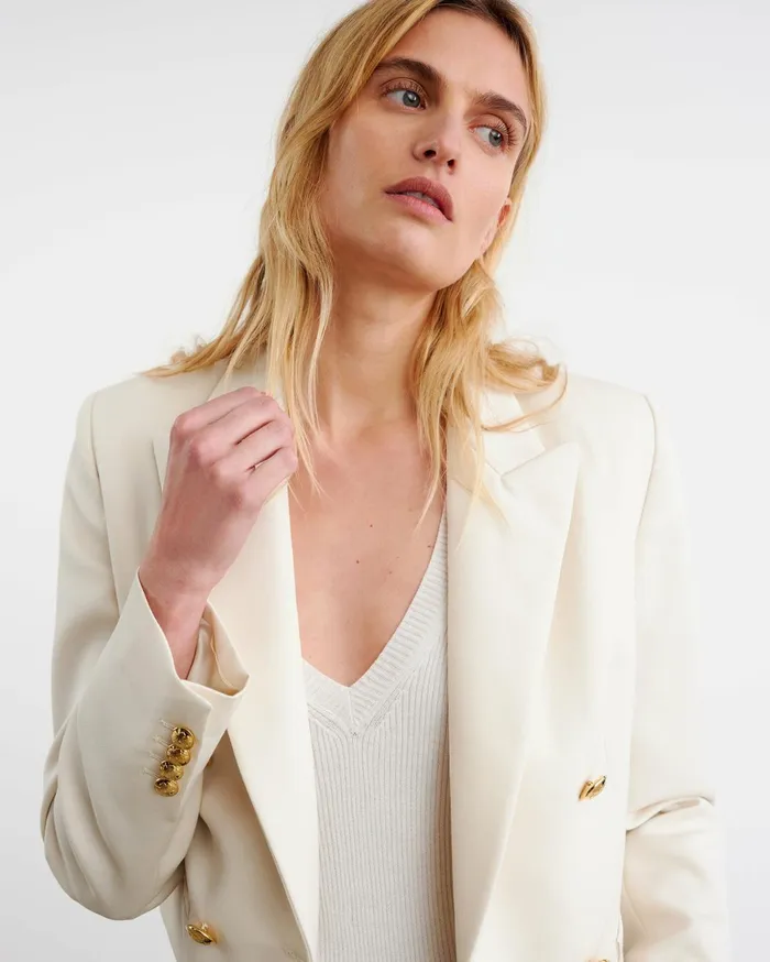 Nili Lotan BEAUREGARD BLAZER Stone Women Jackets and Blazers