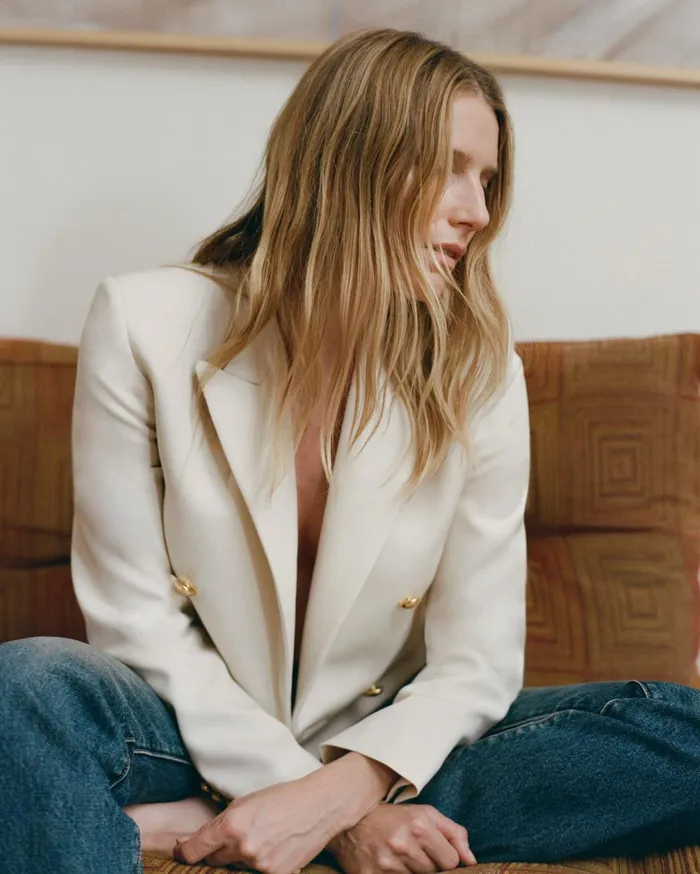 Nili Lotan BEAUREGARD BLAZER Stone Women Jackets and Blazers