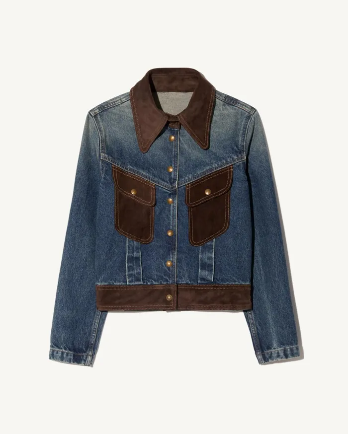 Nili Lotan BROOKLYN DENIM JACKET Simon Wash Women Jackets and Blazers